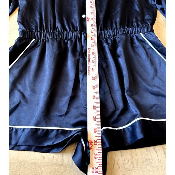 Victorias Secret PJs Romper Bling Lingerie Black L One piece sexy nightie Y2K - Picture 7 of 9